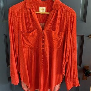 Maeve red / coral medium shirt rayon